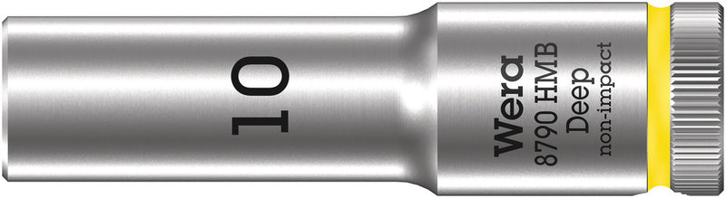 Wera 05004532001, 10mm Hex Socket, 3/8" Square Drive, Metric Hex, 6-Point, Chrome, Power Socket, 8790 HMB Deep