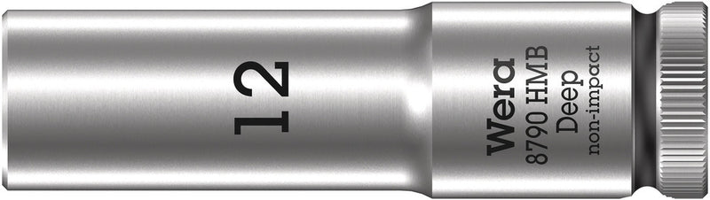 Wera 05004534001, 12mm Hex Socket, 3/8" Square Drive, Metric Hex, 6-Point, Chrome, Power Socket, 8790 HMB Deep
