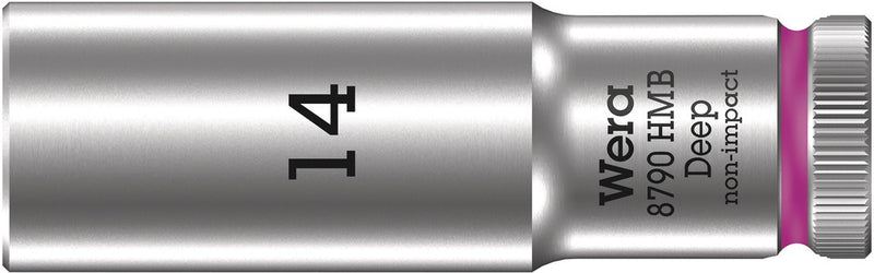Wera 05004536001, 14mm Hex Socket, 3/8" Square Drive, Metric Hex, 6-Point, Chrome, Power Socket, 8790 HMB Deep