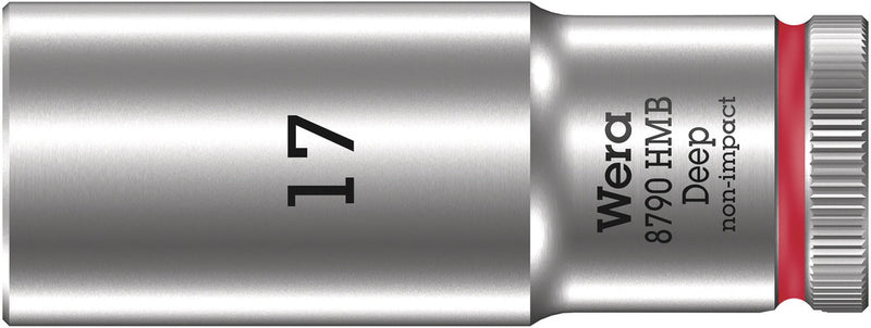 Wera 05004539001, 17mm Hex Socket, 3/8" Square Drive, Metric Hex, 6-Point, Chrome, Power Socket, 8790 HMB Deep