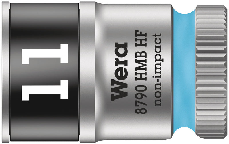 Wera 05003745001, 11mm Hex Socket, 3/8" Square Drive, Metric Hex, 6-Point, Chrome, Holding Function, Power Socket, 8790 HMB HF