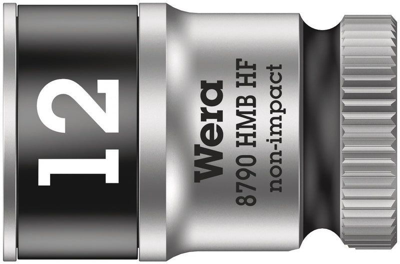 Wera 05003746001, 12mm Hex Socket, 3/8" Square Drive, Metric Hex, 6-Point, Chrome, Holding Function, Power Socket, 8790 HMB HF