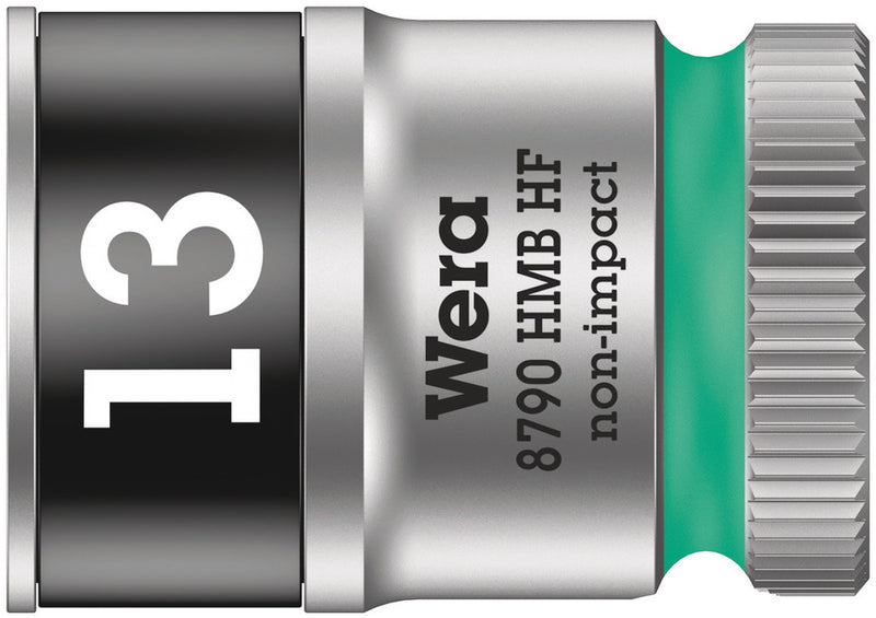 Wera 05003747001, 13mm Hex Socket, 3/8" Square Drive, Metric Hex, 6-Point, Chrome, Holding Function, Power Socket, 8790 HMB HF