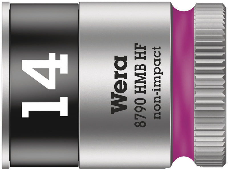 Wera 05003748001, 14mm Hex Socket, 3/8" Square Drive, Metric Hex, 6-Point, Chrome, Holding Function, Power Socket, 8790 HMB HF