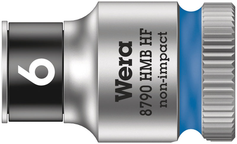 Wera 05003740001, 6mm Hex Socket, 3/8" Square Drive, Metric Hex, 6-Point, Chrome, Holding Function, Power Socket, 8790 HMB HF