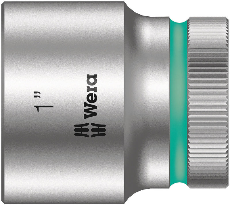 Wera 05003631001, 1" Hex Socket, 1/2" Square Drive, Inch Hex, 6-Point, Chrome, Power Socket, 8790 HMC