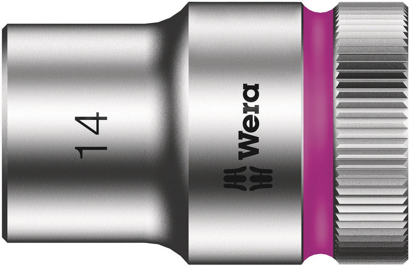 Wera 05003605001, 14mm Hex Socket, 1/2" Square Drive, Metric Hex, 6-Point, Chrome, Power Socket, 8790 HMC