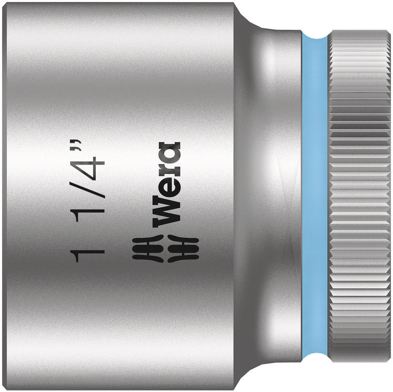 Wera 05003635001, 1-1/4" Hex Socket, 1/2" Square Drive, Inch Hex, 6-Point, Chrome, Power Socket, 8790 HMC