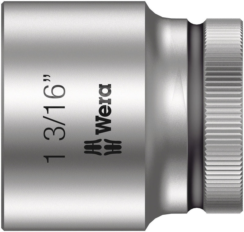 Wera 05003634001, 1-3/16" Hex Socket, 1/2" Square Drive, Inch Hex, 6-Point, Chrome, Power Socket, 8790 HMC