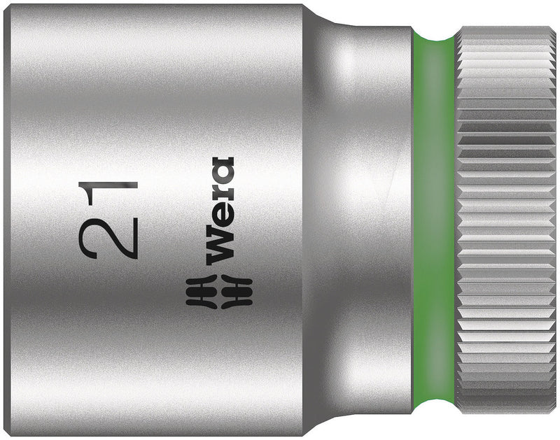 Wera 05003612001, 21mm Hex Socket, 1/2" Square Drive, Metric Hex, 6-Point, Chrome, Power Socket, 8790 HMC