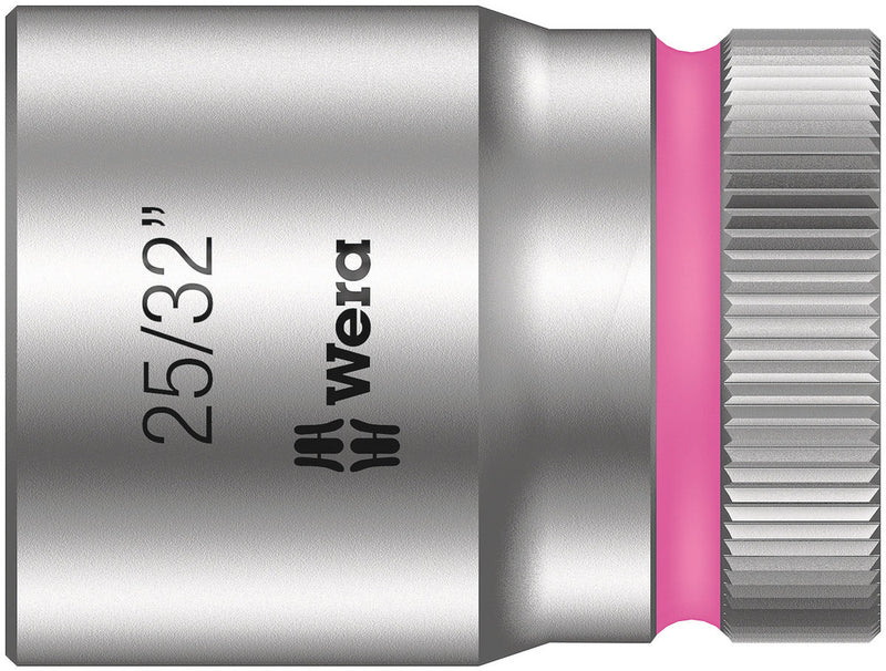Wera 05003626001, 25/32" Hex Socket, 1/2" Square Drive, Inch Hex, 6-Point, Chrome, Power Socket, 8790 HMC