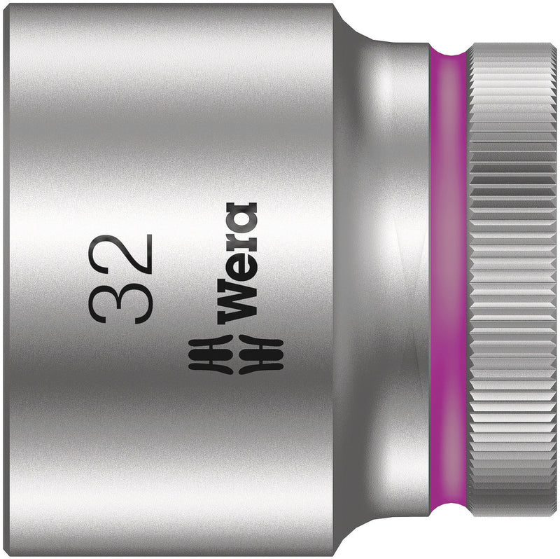 Wera 05003617001, 32mm Hex Socket, 1/2" Square Drive, Metric Hex, 6-Point, Chrome, Power Socket, 8790 HMC