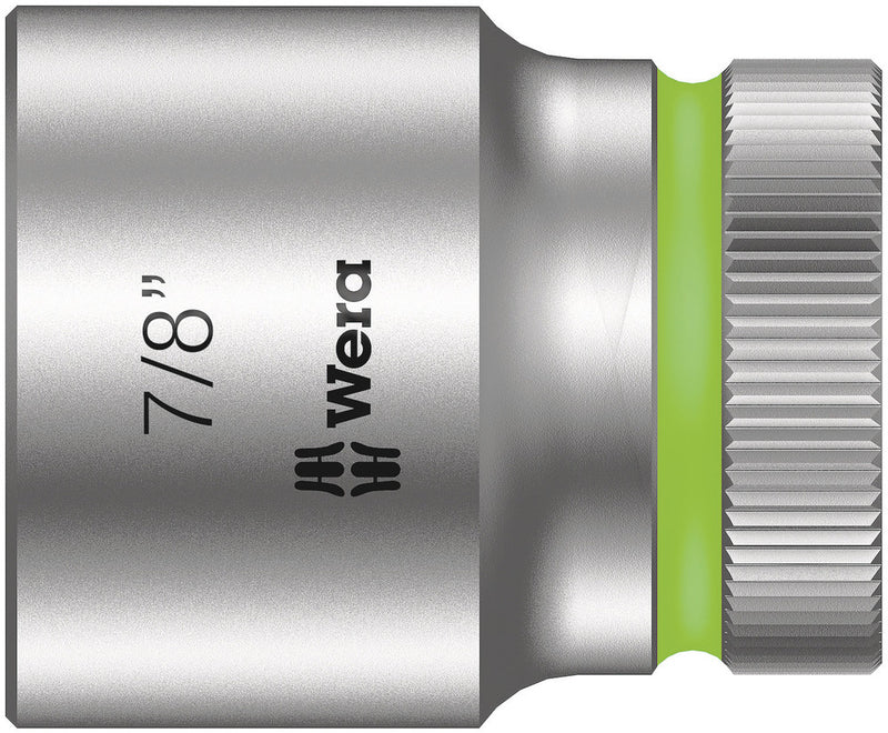 Wera 05003628001, 7/8" Hex Socket, 1/2" Square Drive, Inch Hex, 6-Point, Chrome, Power Socket, 8790 HMC