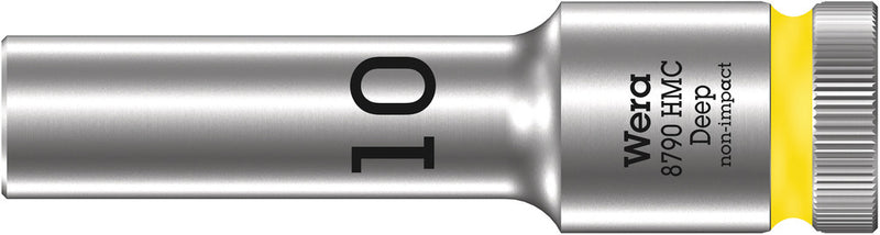 Wera 05004550001, 10mm Hex Socket, 1/2" Square Drive, Metric Hex, 6-Point, Chrome, Power Socket, 8790 HMC Deep