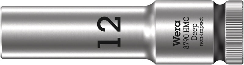 Wera 05004552001, 12mm Hex Socket, 1/2" Square Drive, Metric Hex, 6-Point, Chrome, Power Socket, 8790 HMC Deep