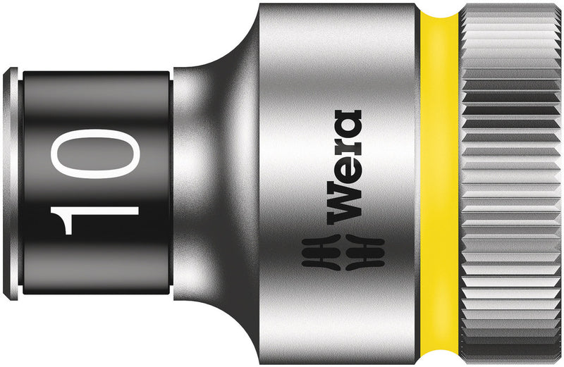 Wera 05003730001, 10mm Hex Socket, 1/2" Square Drive, Metric Hex, 6-Point, Chrome, Holding Function, Power Socket, 8790 HMC HF