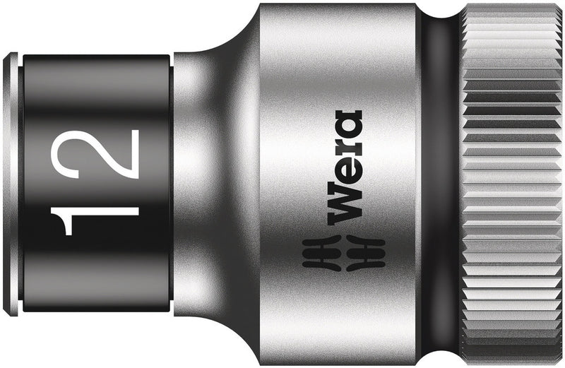 Wera 05003732001, 12mm Hex Socket, 1/2" Square Drive, Metric Hex, 6-Point, Chrome, Holding Function, Power Socket, 8790 HMC HF