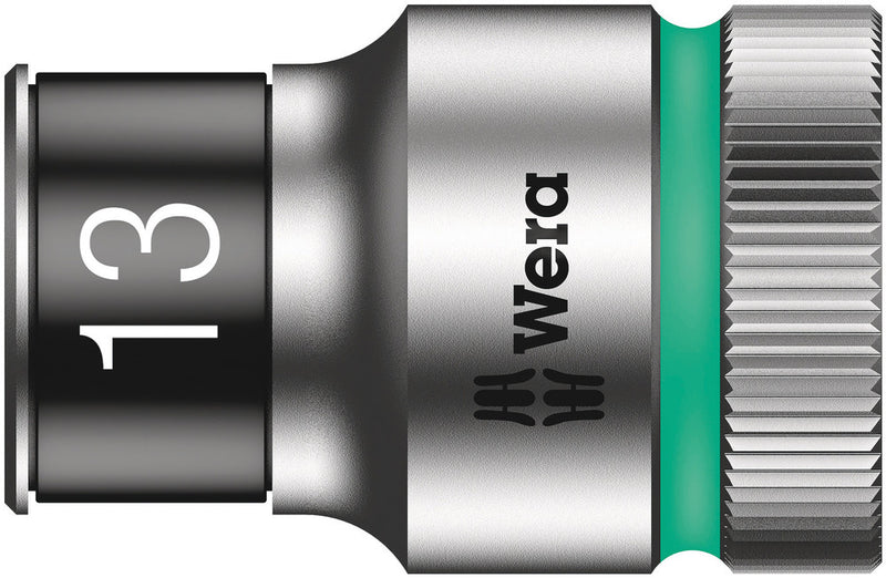Wera 05003733001, 13mm Hex Socket, 1/2" Square Drive, Metric Hex, 6-Point, Chrome, Holding Function, Power Socket, 8790 HMC HF