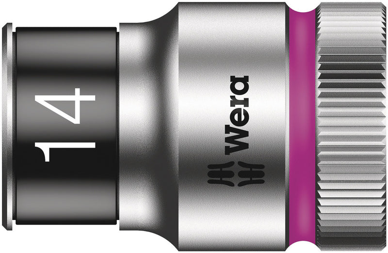 Wera 05003734001, 14mm Hex Socket, 1/2" Square Drive, Metric Hex, 6-Point, Chrome, Holding Function, Power Socket, 8790 HMC HF