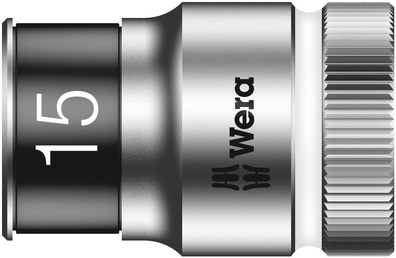Wera 05003735001, 15mm Hex Socket, 1/2" Square Drive, Metric Hex, 6-Point, Chrome, Holding Function, Power Socket, 8790 HMC HF