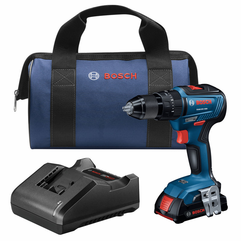 Bosch GSB18V-490B12, 18V 1/2 In. Hammer Drill/Driver Kit