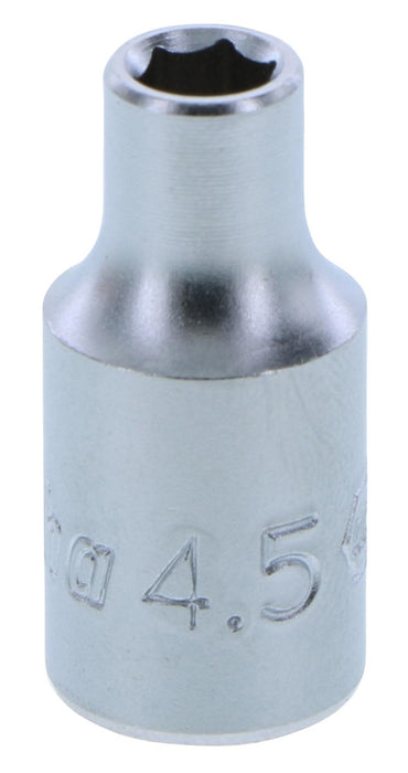 Wiha 33324 6 Point - 1/4 Inch Drive Socket - 4.5mm x 25mm