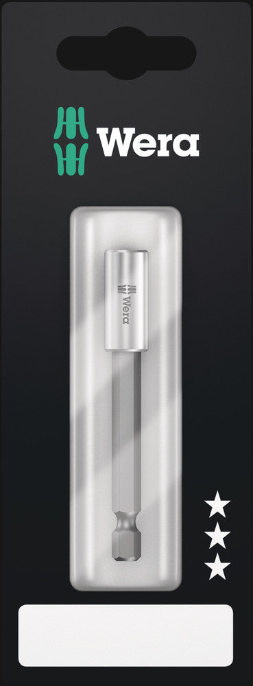 Wera 05160924001, 1/4" Hex Holder Screwdriver Bit Holder 899/4/1 S, 1/4" Hex Power Drive, Length 3" (75mm), Universal, Retaining Ring