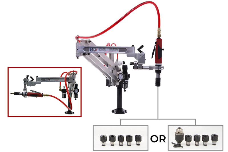 ETA TA16-HV-A5, Pneumatic Folding Tapping Arm, Vertical and Horizontal