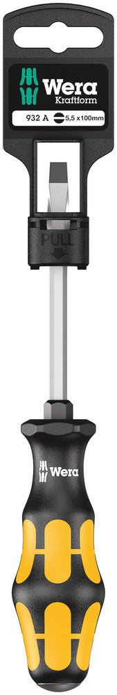 Wera Slotted, Black Point Tip, Kraftform Screwdriver, 932 A SB