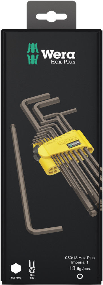 Wera 05021721001, BlackLaser, Ball-End, Hex-Plus, Inch Hex L-Key, 950/13