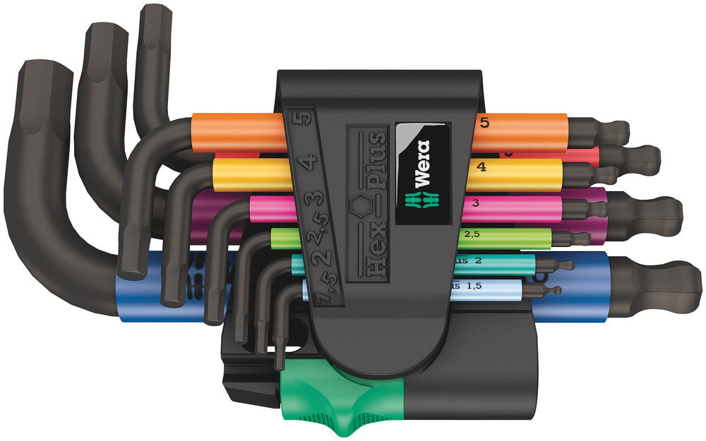 Wera 05133164001, 950/9 Hex-Plus Multicolour 2 L-key set, metric, BlackLaser