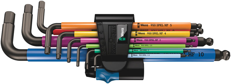 Wera 05022210001, Multicolor, BlackLaser, Ball-End, Holding Function, Hex-Plus, Metric Hex L-Key, 950/9