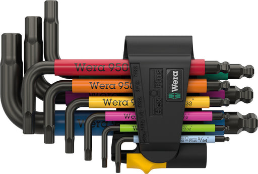 Wera 05022641001, 950/9 Hex-Plus Multicolour Imperial 3 L-key set, imperial, BlackLaser