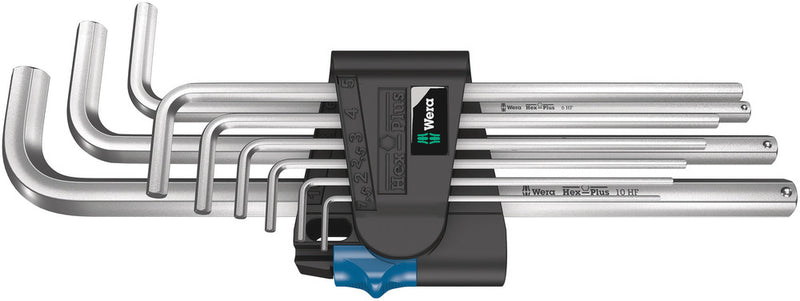 Wera 05022130001, Chrome, Holding Function, Hex-Plus, Metric Hex L-Key, 950/9 L