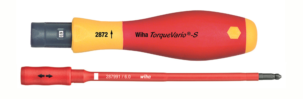 Wiha 28750 Insulated TorqueVario-S Handle 5-18 In/lbs with SlimLine Blade Holder