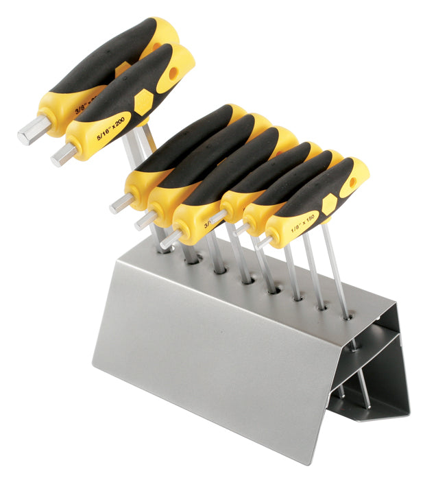 Wiha 54094 8 Piece SoftGrip Dual Drive SAE T-Handle Set