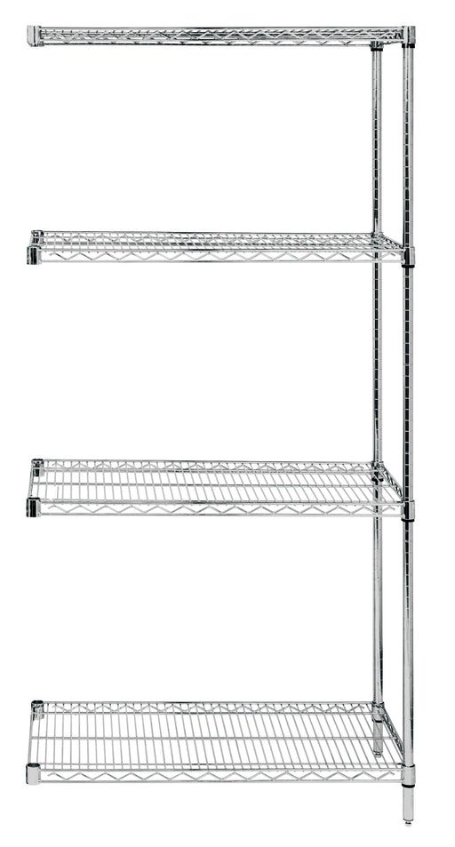 Quantum AD54-1872S, 18"W 72"D 54"H AD Wire Shelving Add-On Kit, 304 Stainless Steel, NSF, 18" Deep
