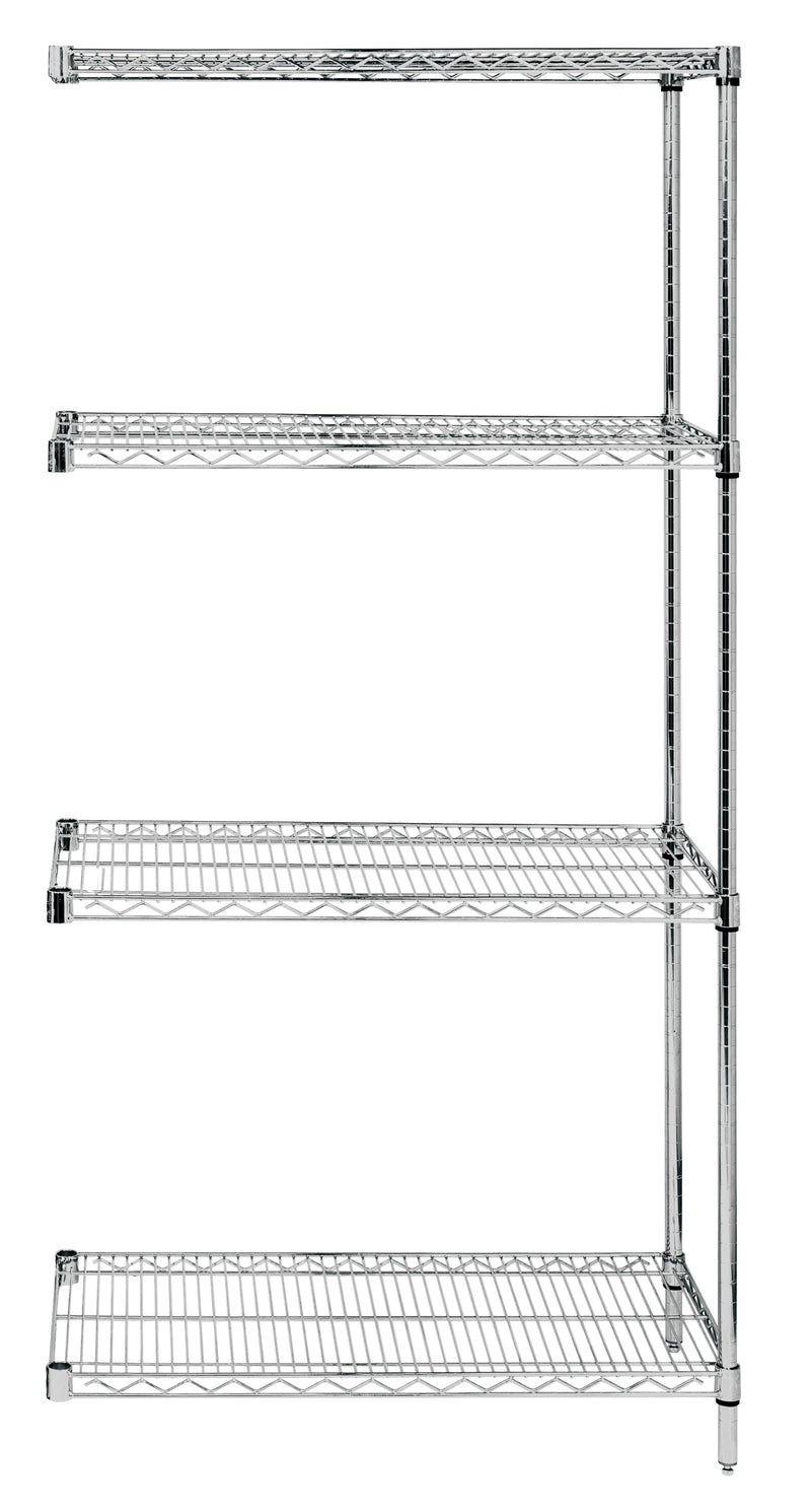 Quantum AD74-1854S, 18"W 54"D 74"H AD Wire Shelving Add-On Kit, 304 Stainless Steel, NSF, 18" Deep