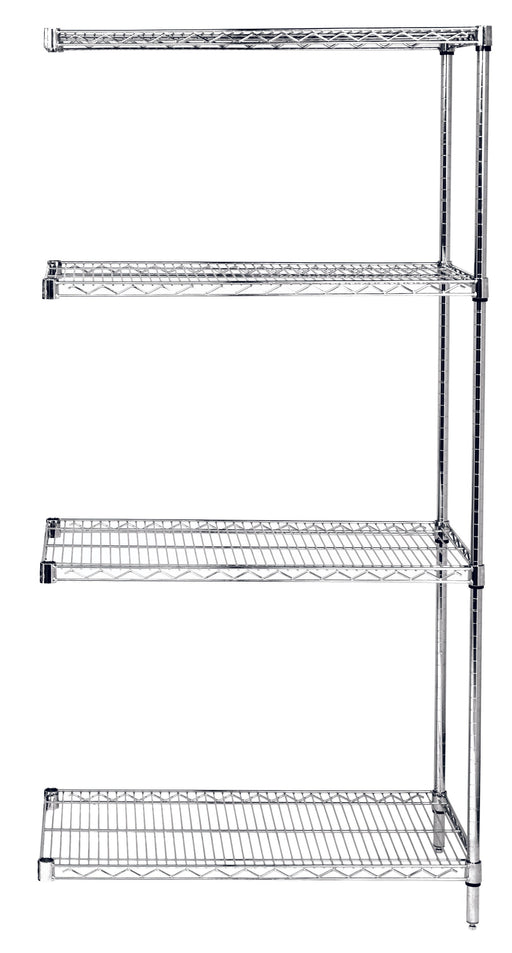 Quantum AD Wire Shelving Add-On Kit, Chrome Plated Finish