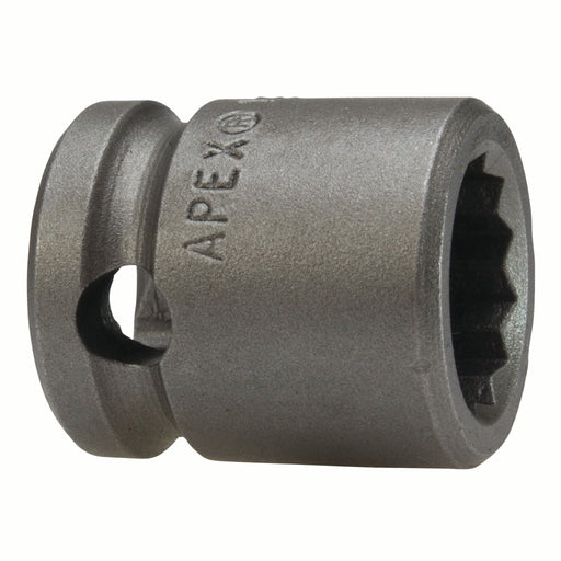 Apex 12MM03-D, Metric Hex, 12-Point, Short Length, 3/8" Square Drive, 12 mm Impact Socket
