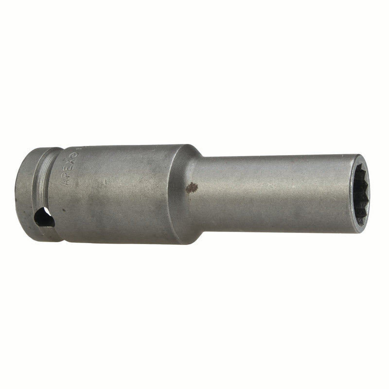 Apex 12MM55-D, Metric Hex, 12-Point, Thin Wall, Extra-Long Length, 1/2" Square Drive, 12 mm Impact Socket