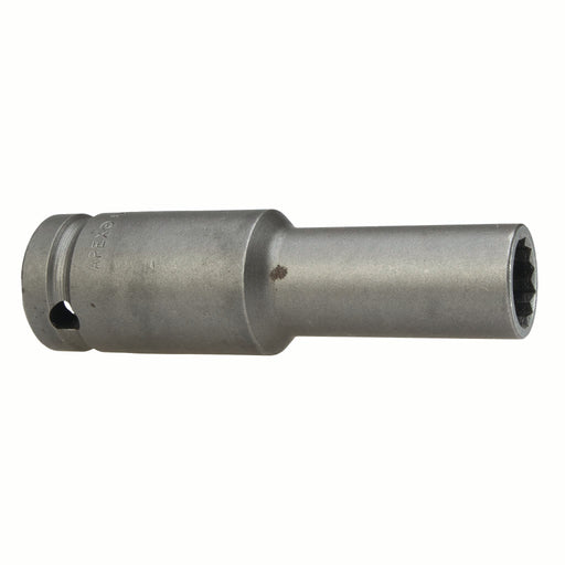 Apex 12MM55-D, Metric Hex, 12-Point, Thin Wall, Extra-Long Length, 1/2" Square Drive, 12 mm Impact Socket