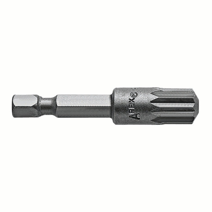 APEX 48-TSQ-8M | Power Bit | 7/16" Hex Drive | 8mm Triple Square | Length: 3.5" (88.9mm) | Max Hardness