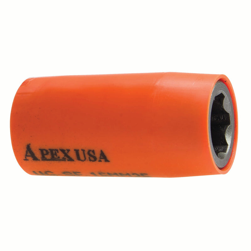 Apex SWMSF-7MM23-NC | Power Socket | 3/8" Square Drive | 7mm Hex | Length: 1.53" (38.9mm) | Metric | 6-Point | Surface Drive | Magnetic | Covered