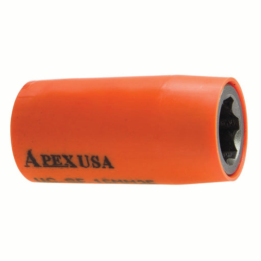 Apex UG-SF-15MM25, Metric Hex, 6-Point, Surface Drive, Covered, Long Length, 1/2" Square Drive, 15 mm Power Socket