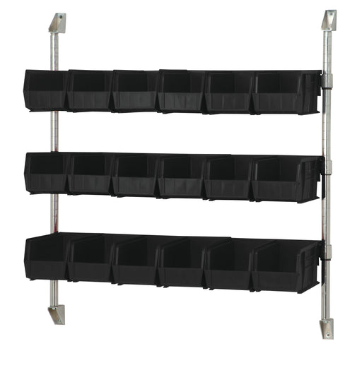 Quantum CAN-34-36BH-230BK | Cantilever Bin Holder Post Wall Mount