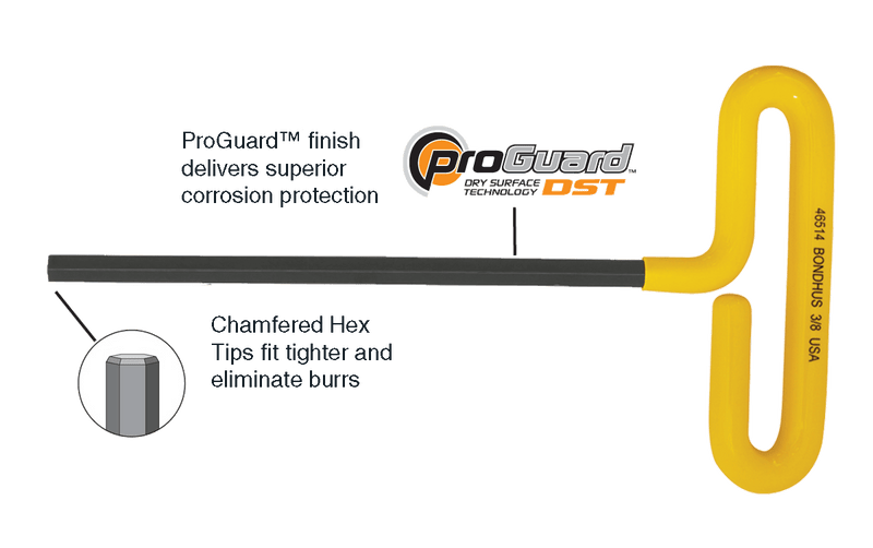 Bondhus Inch Hex T-Handle Screwdriver, ProGuard, Cushion Grip, Loop