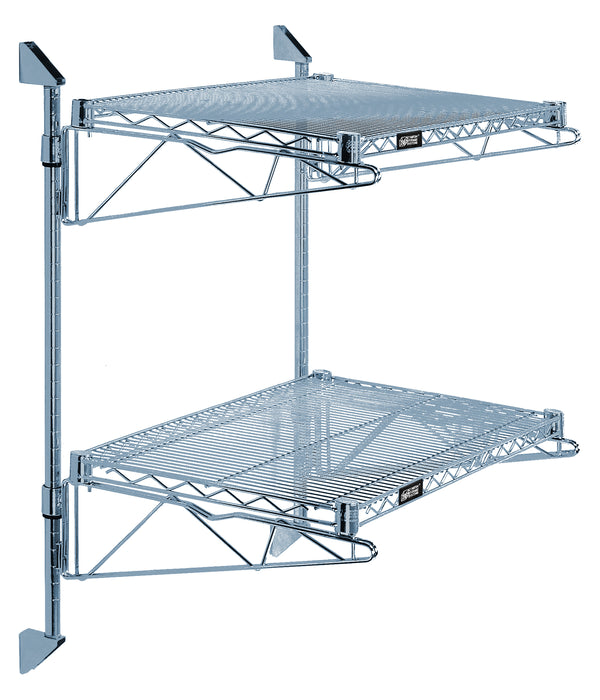 Quantum WC34-CB2472GY | Cantilever Double Shelf Post Wall Mount