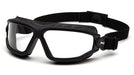 Pyramex GB10010TM, Torser Sealed Eyewear, Black Frame Color, Clear with H2MAX Anti-Fog Lens Color