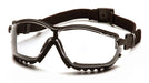 Pyramex GB1810STM, V2G Sealed Eyewear, Padded Frame, Black Frame Color, Clear with H2MAX Anti-Fog Lens Color